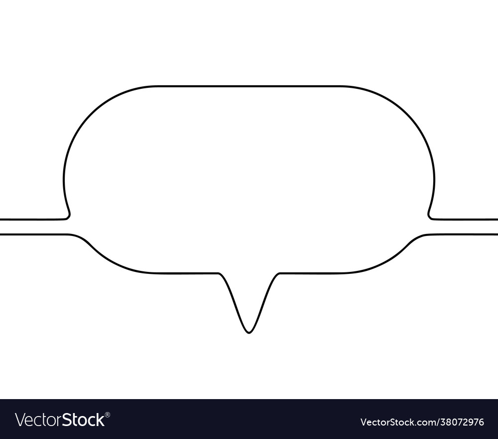 Continuous line drawing speech bubble black Vector Image