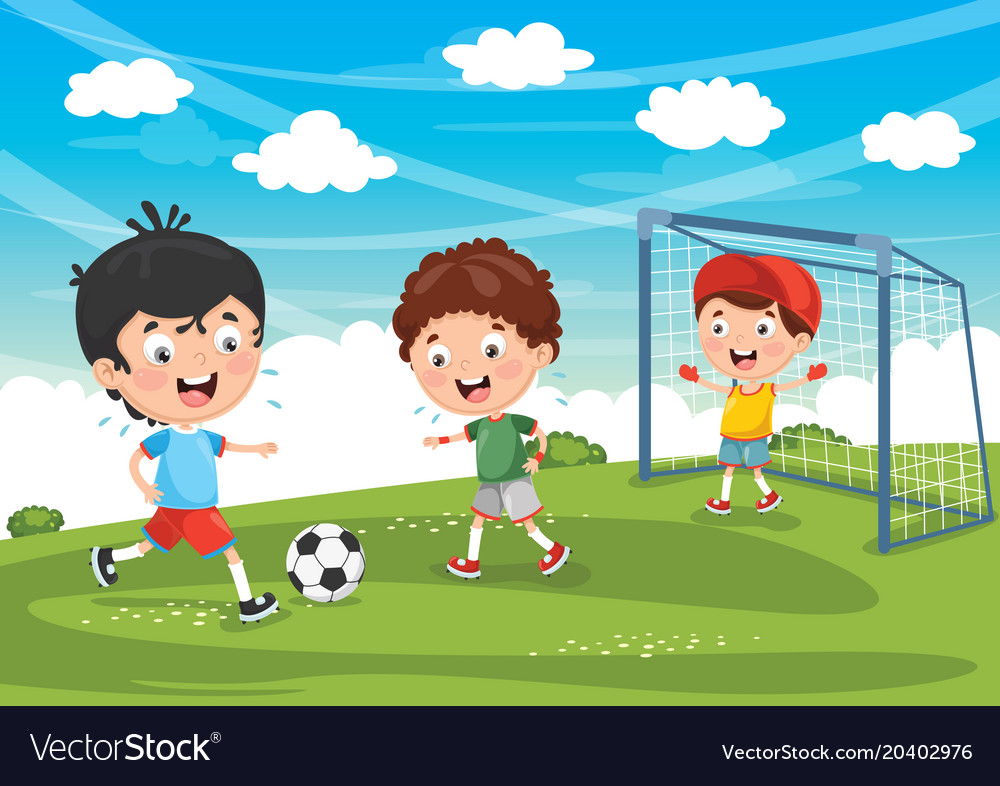 Kidsfootball2 Royalty Free Vector Image - VectorStock