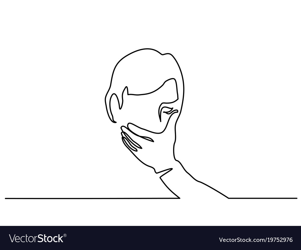 Man Covering His Mouth With Hand Royalty Free Vector Image