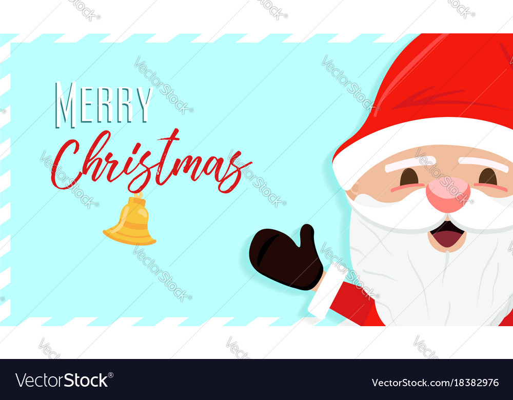 Merry christmas holiday santa claus cartoon card Vector Image