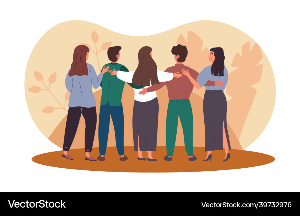People hug each other concept Royalty Free Vector Image