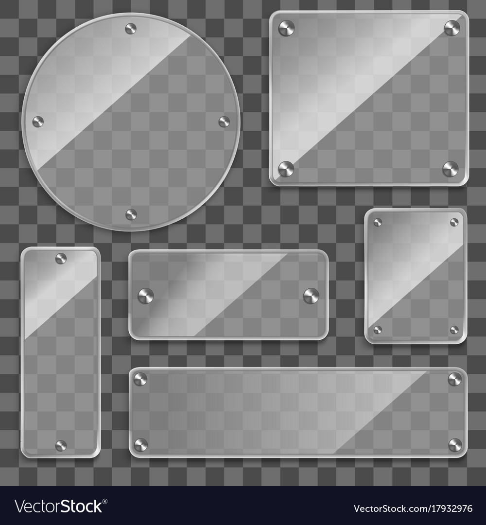 Realistic 3d Various Glass Frames On A Transpa Realistic 3d Various Glass Frames On A Transpa Vector Image