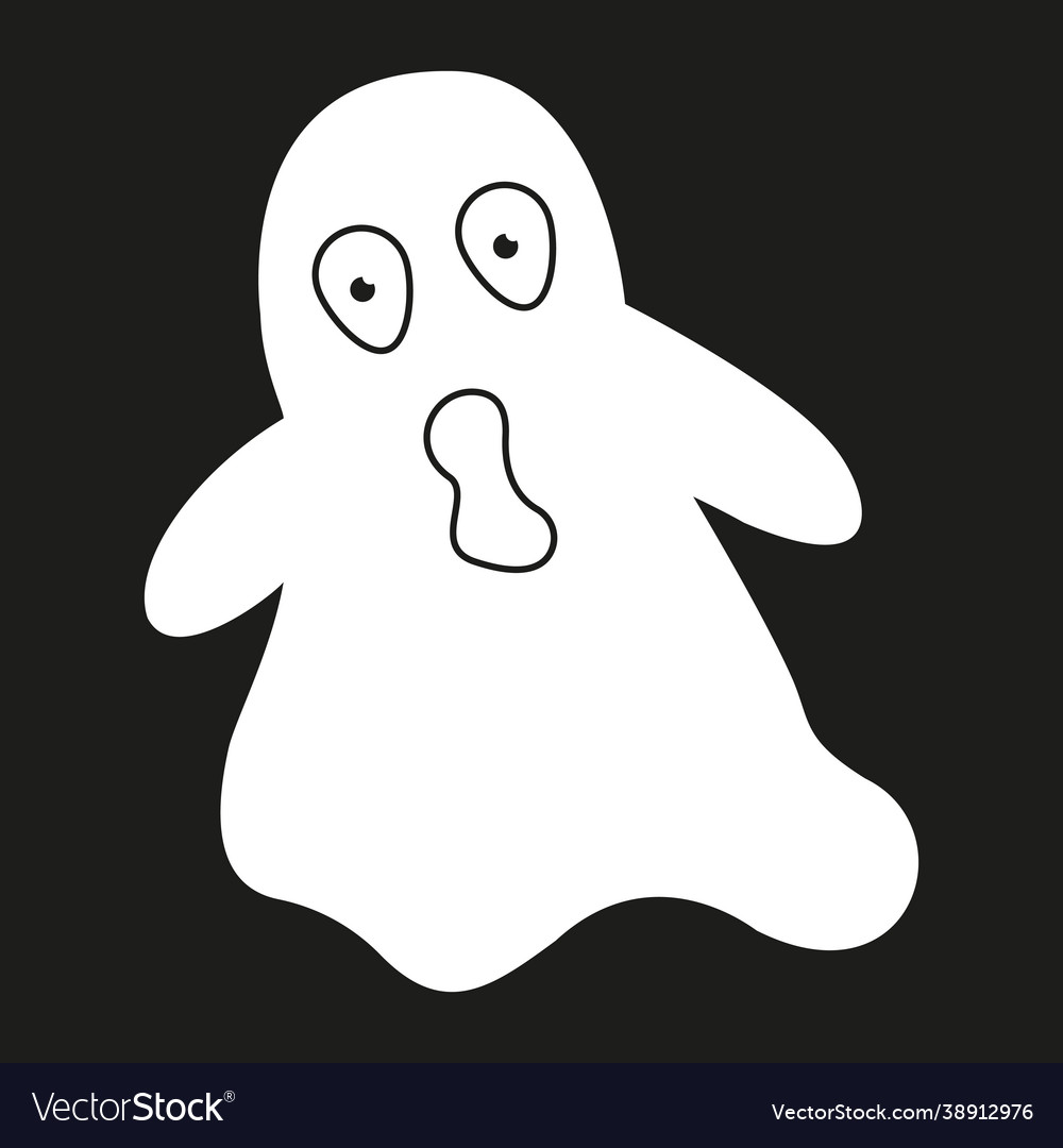 Simple flat ghost halloween icon Royalty Free Vector Image