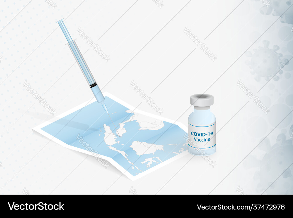 Singapore vaccination injection with covid19 Vector Image