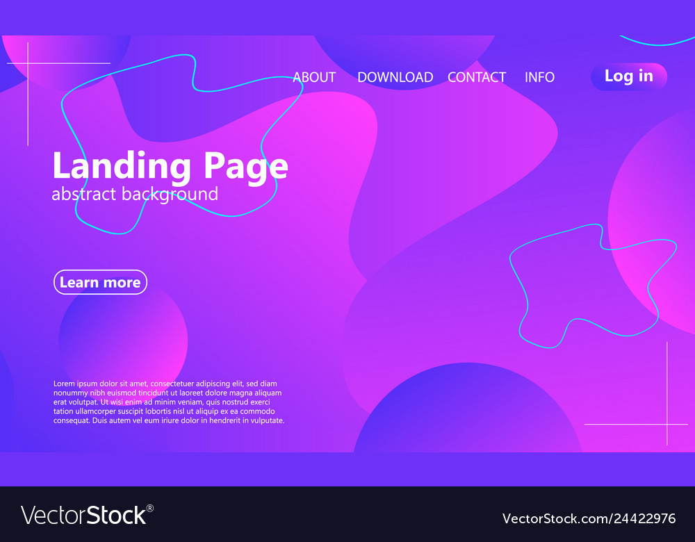 Website landing page fluid background