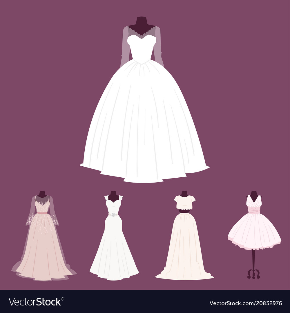 Wedding bride dress elegance style celebration Vector Image