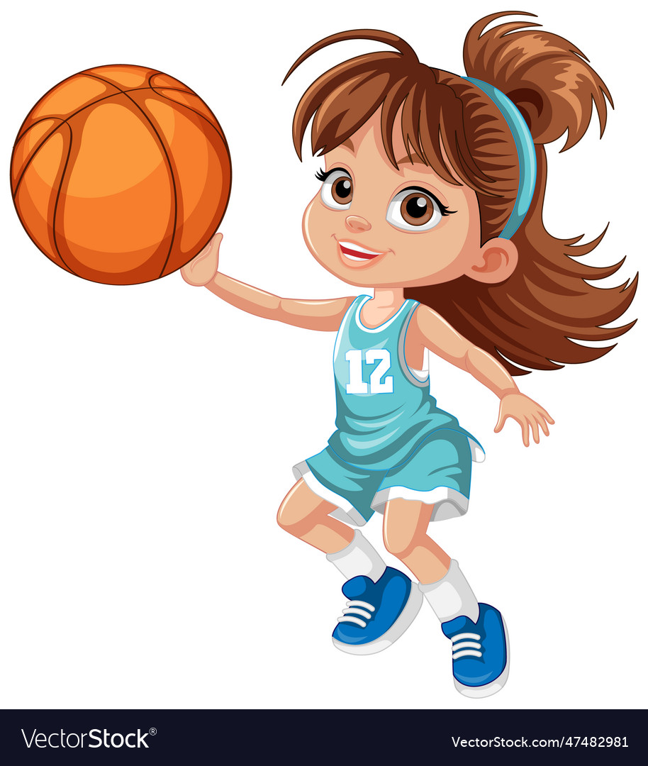 Female basketball player cartoon character Vector Image