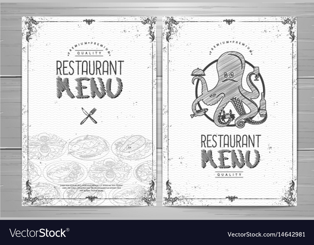 Hand drawing restaurant menu design Royalty Free Vector