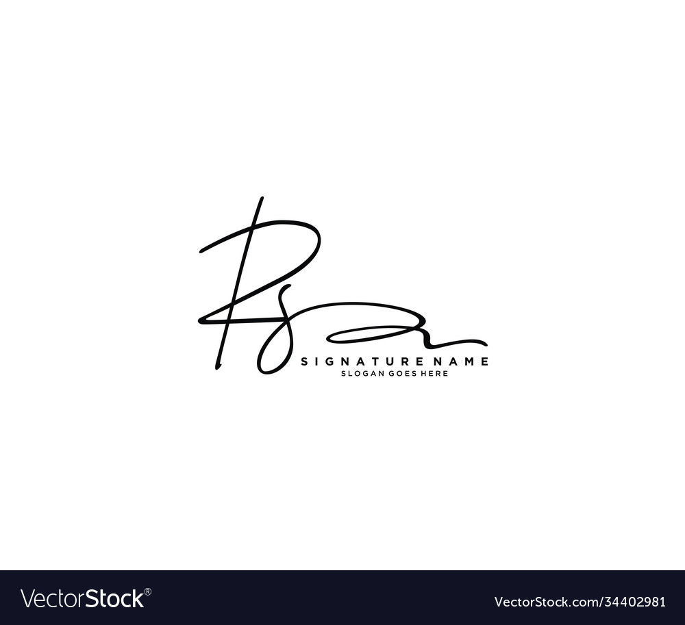 Letter Rs Signature Logo Template Royalty Free Vector Image