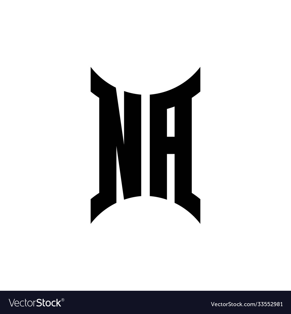 Na monogram logo with curved side