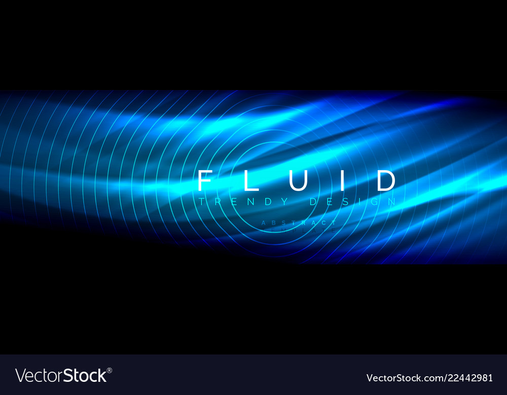 Neon glowing fluid wave lines magic energy space