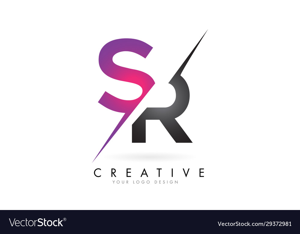 Sr s r letter logo with colorblock design