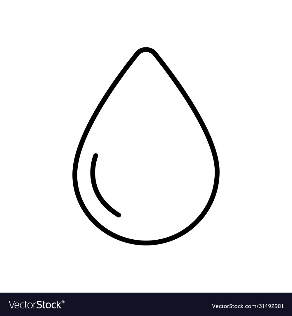 Water drop icon line style Royalty Free Vector Image