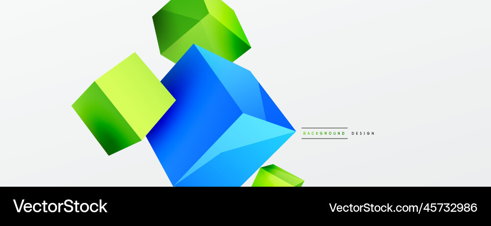 3d cubes abstract background composition Vector Image