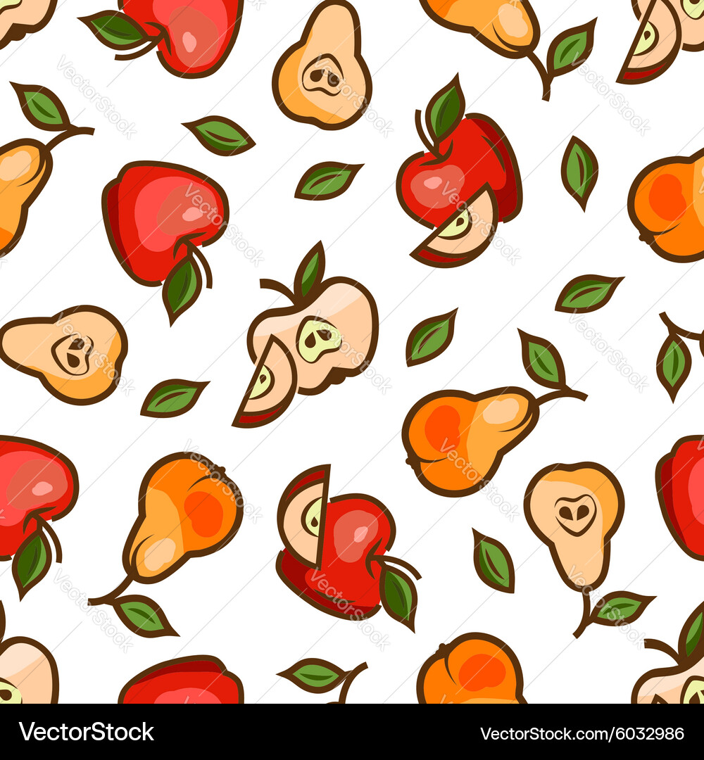 Apples and pears seamless pattern Royalty Free Vector Image