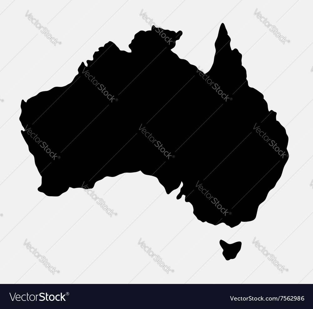 Australia island map silhouette