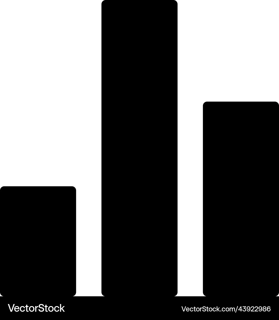 Column graph black glyph ui icon Royalty Free Vector Image