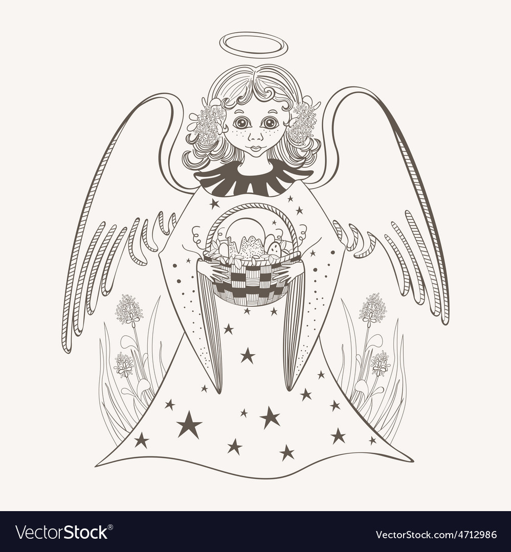 Cute little angel Royalty Free Vector Image - VectorStock