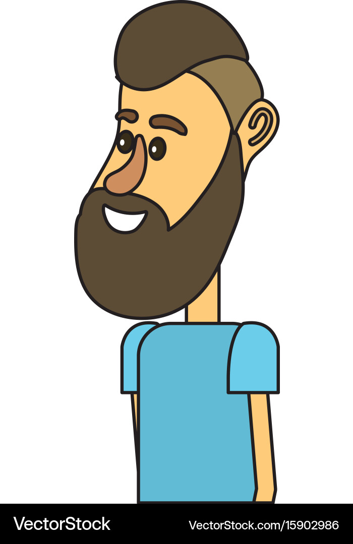 Cute man with hairstyle design and clothes Vector Image