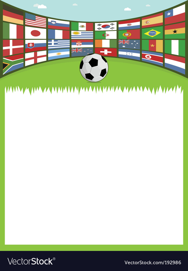 Football With Flags Banner Royalty Free Vector Image