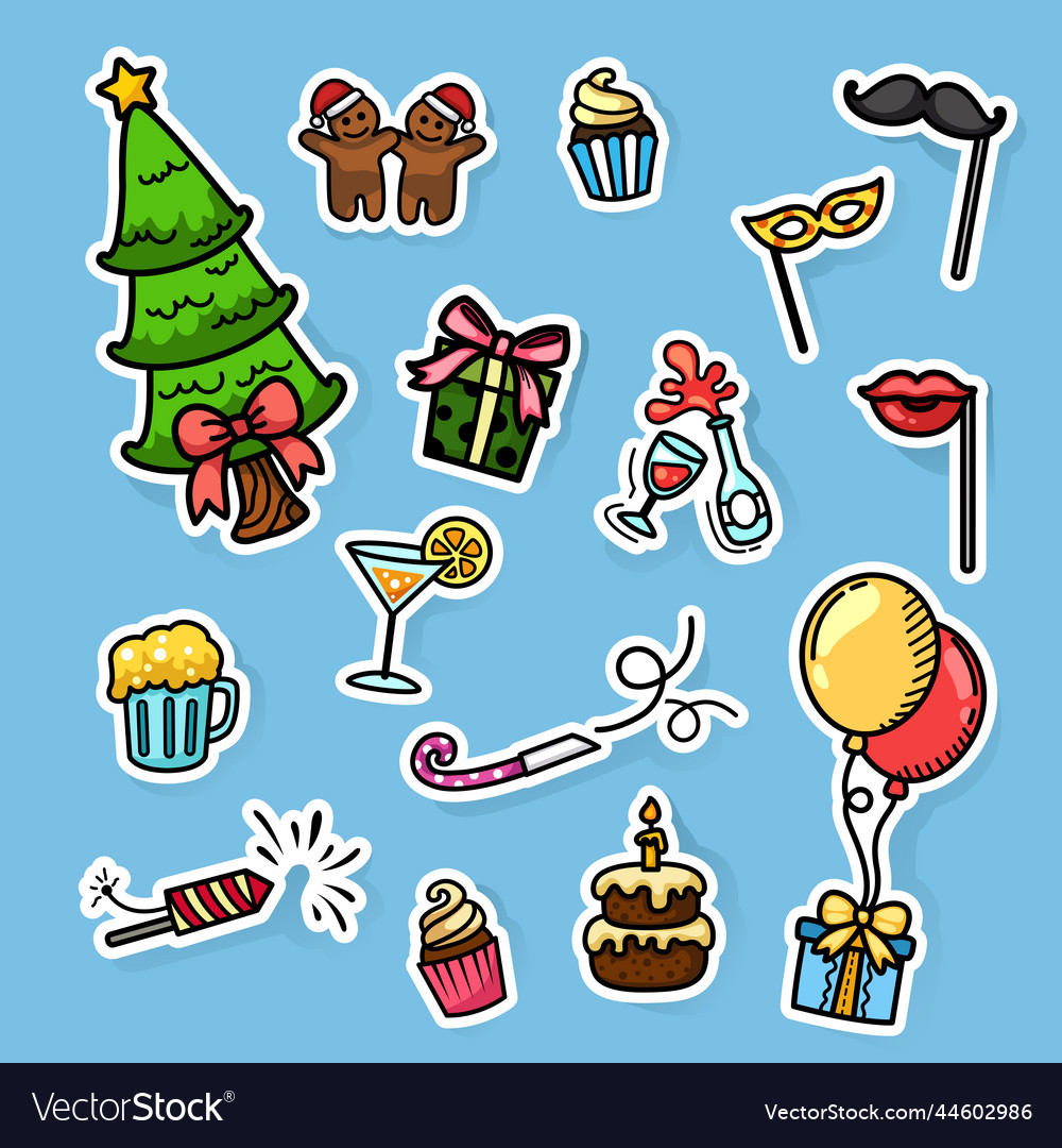 Isolated of christmas set