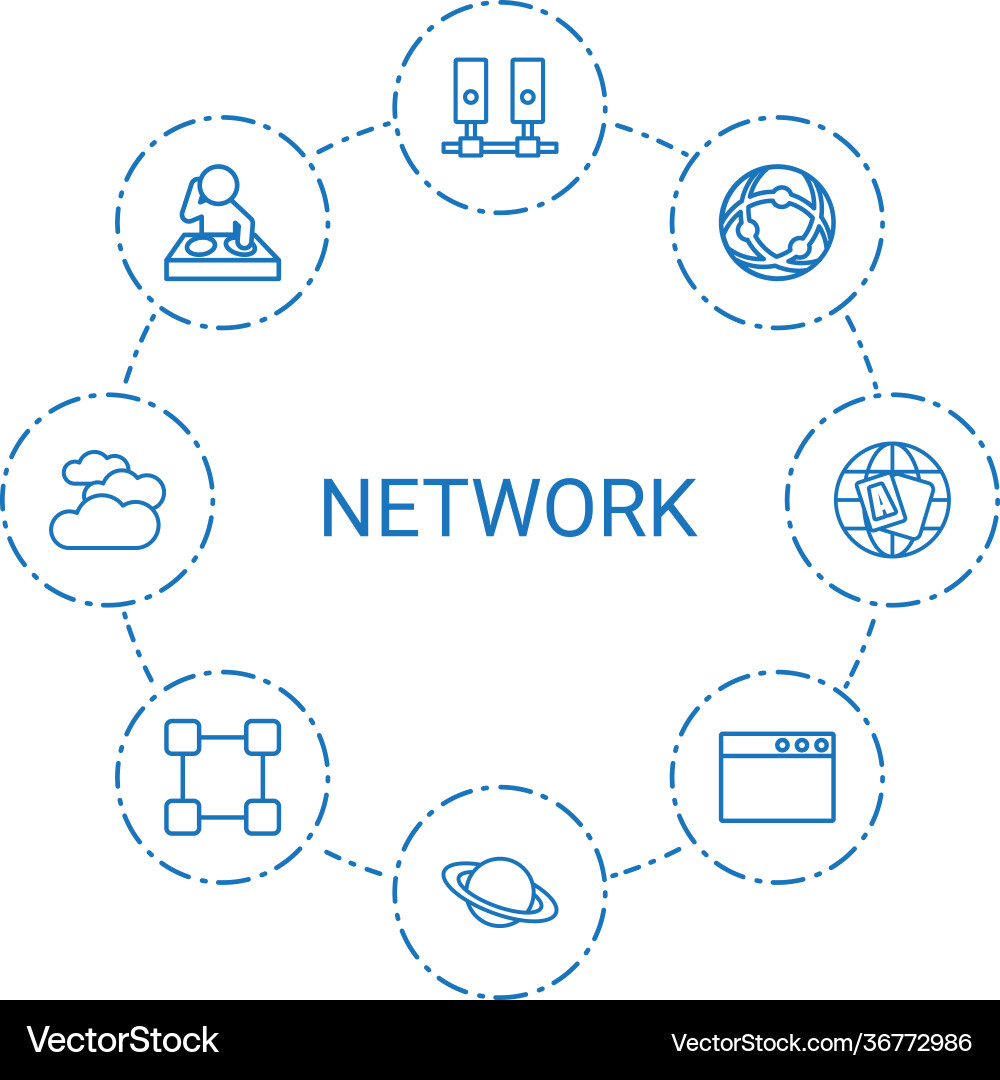 Network icons Royalty Free Vector Image - VectorStock