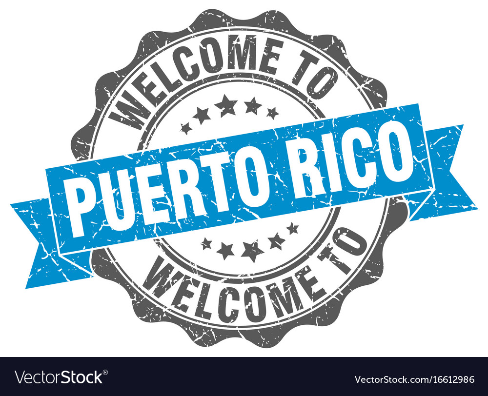 Puerto rico round ribbon seal Royalty Free Vector Image