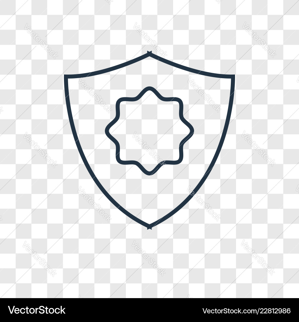 Shield concept linear icon isolated Royalty Free Vector