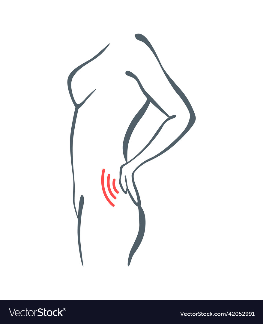 Body part pain woman feels in back marked