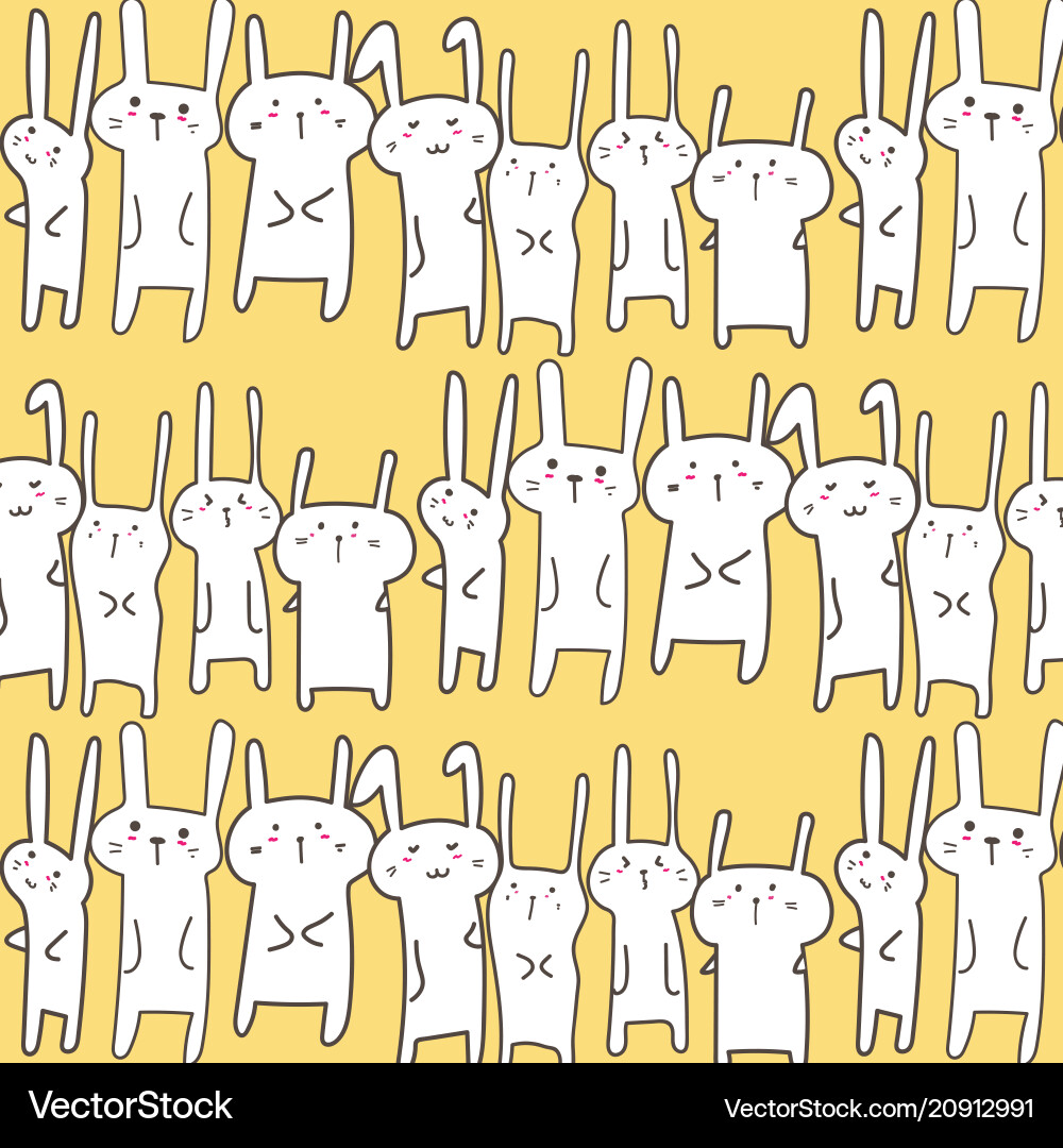 Cute bunny pattern background Royalty Free Vector Image