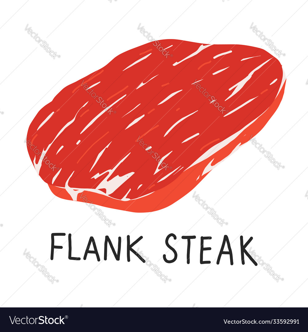 Flank steak raw meat uncooked beef cut piece