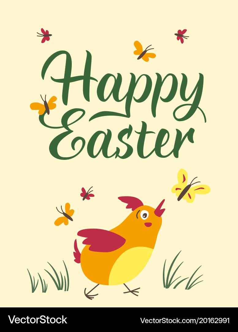 Happy easter typographic poster Royalty Free Vector Image