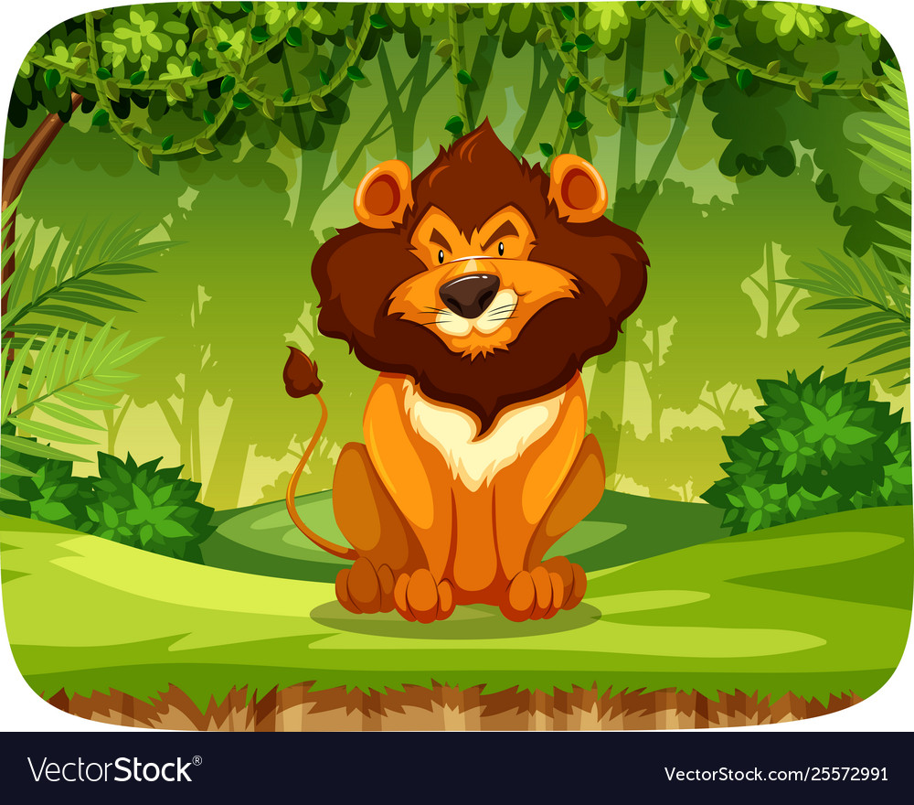 Lion in forest