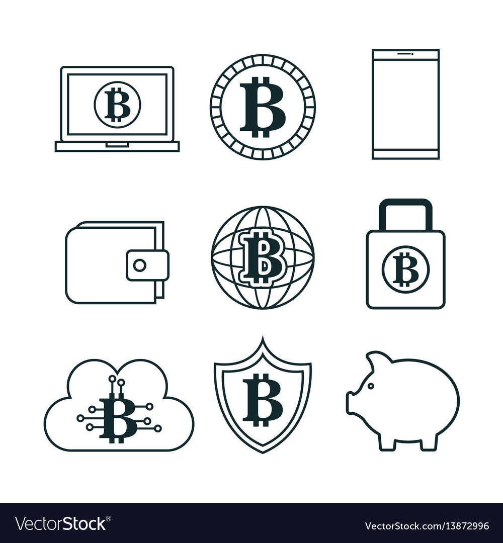 Bitcoins trading flat icons