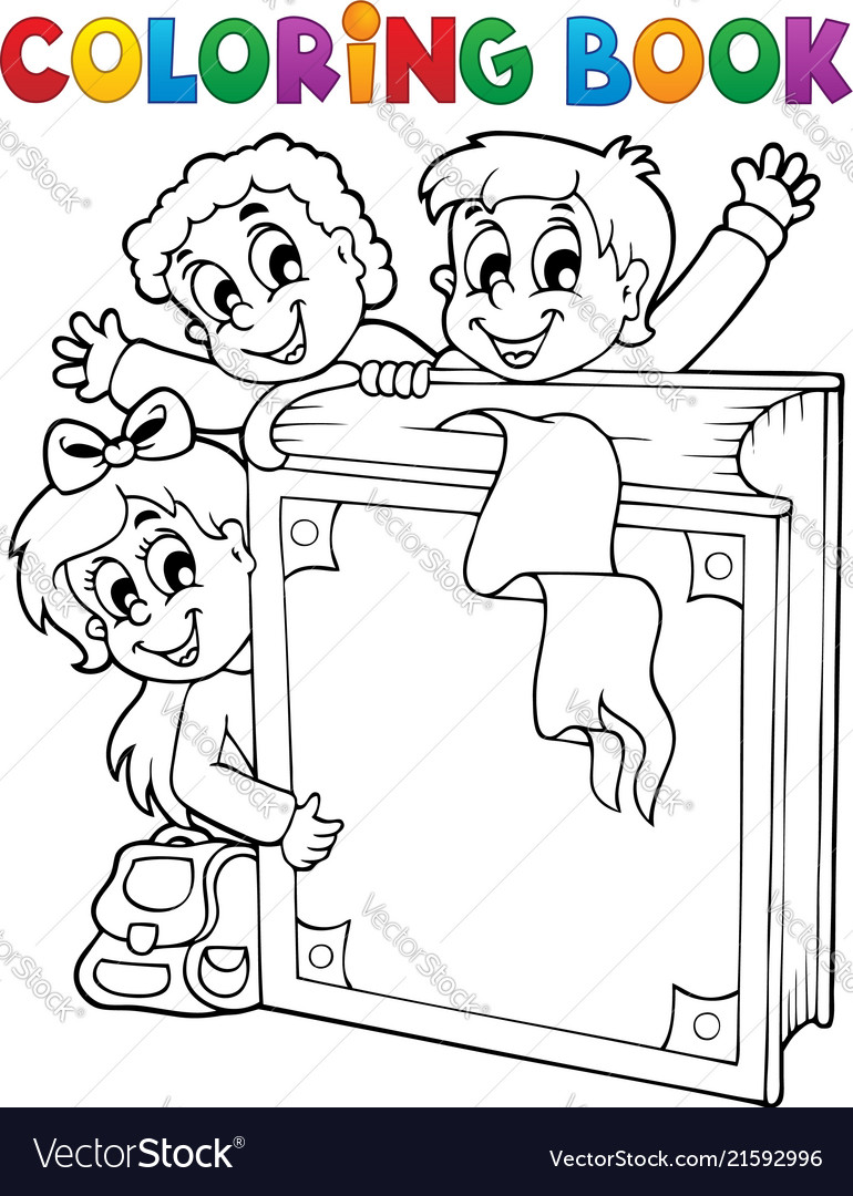 Coloring book kids theme 3 Royalty Free Vector Image