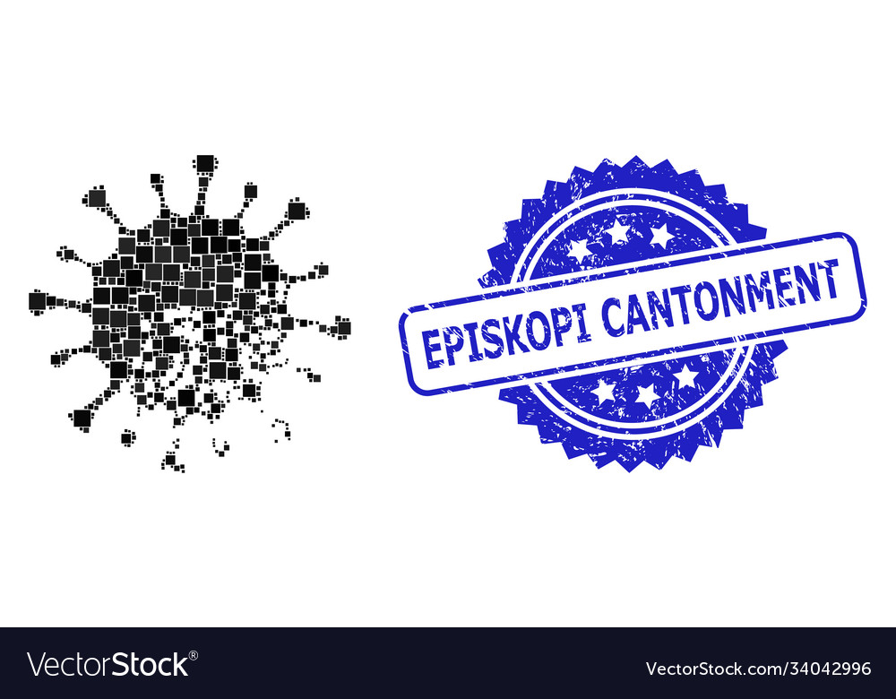 Distress episkopi cantonment stamp and square dot