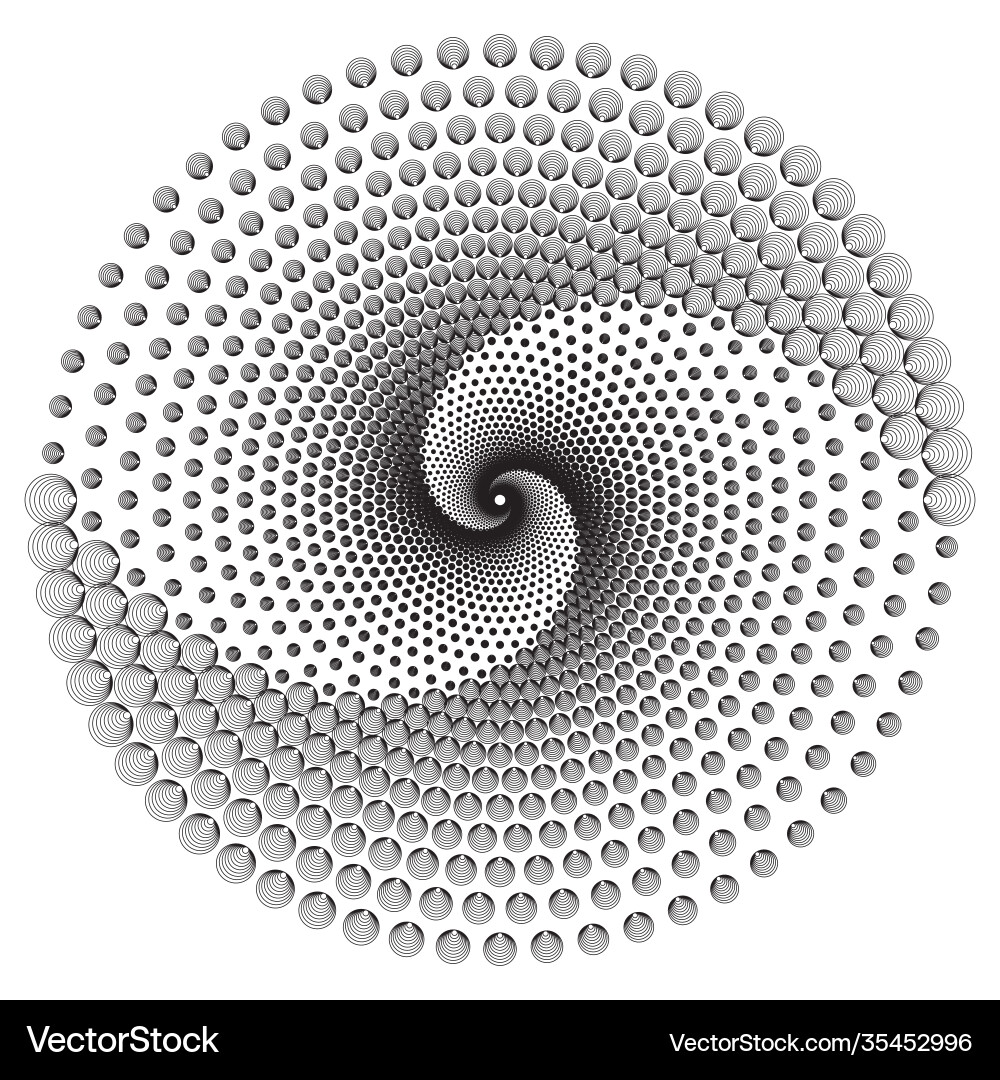 Dotted halftone spiral pattern or texture Vector Image
