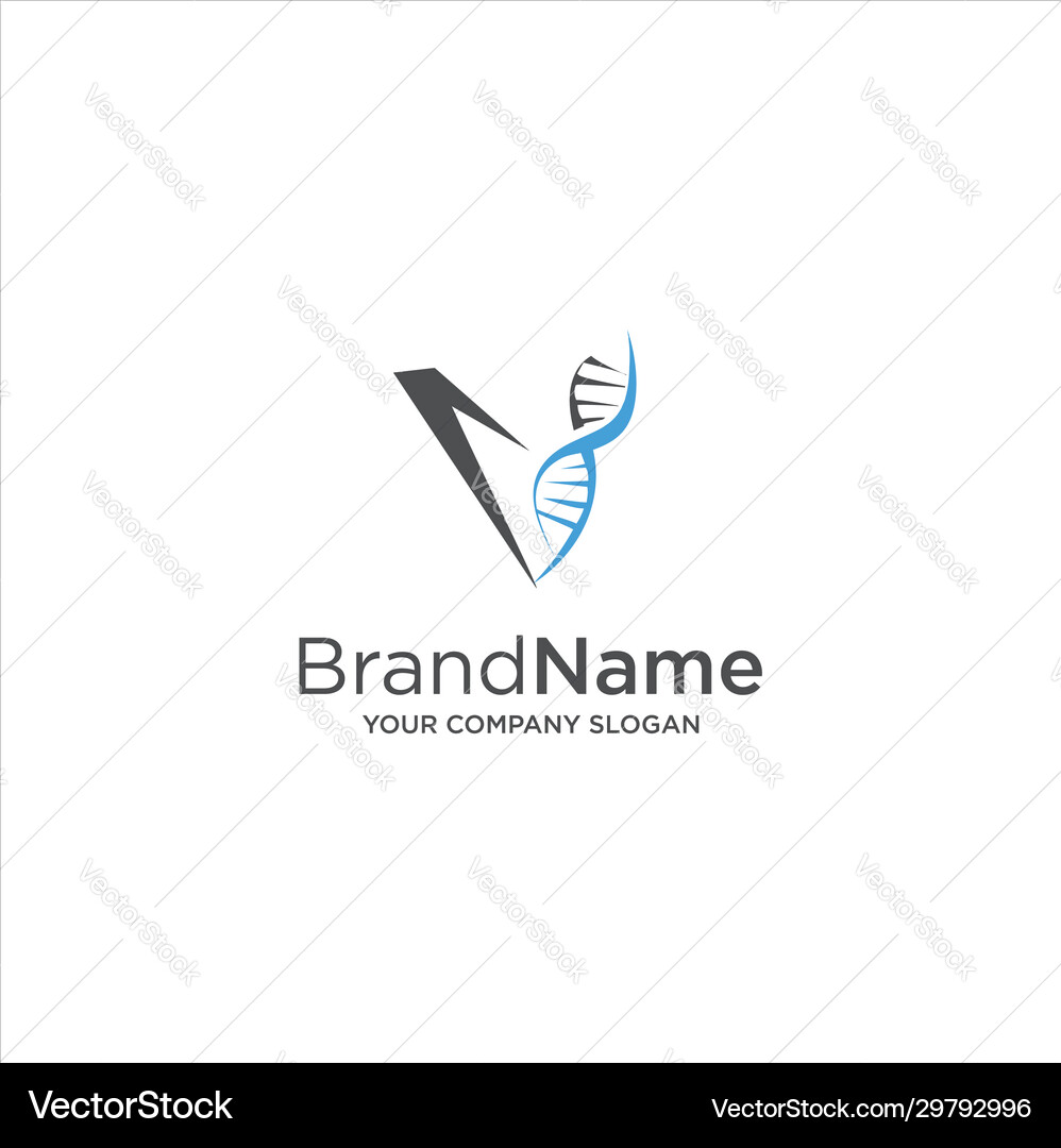 Letter V Dna Logo Icon Design Royalty Free Vector Image
