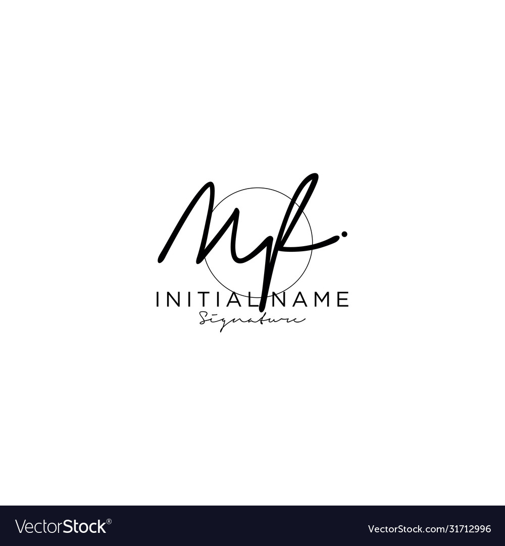 Mf initial handwriting logo design Royalty Free Vector Image