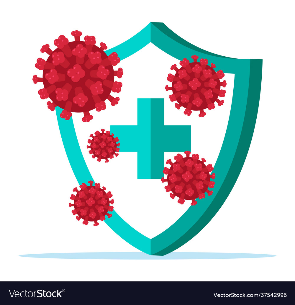 Security shield for virus protection Royalty Free Vector