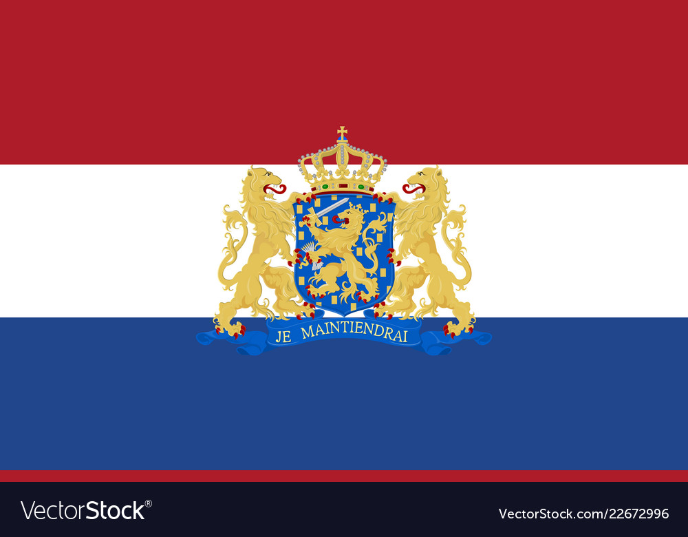 Simple flag with coat of arms Royalty Free Vector Image