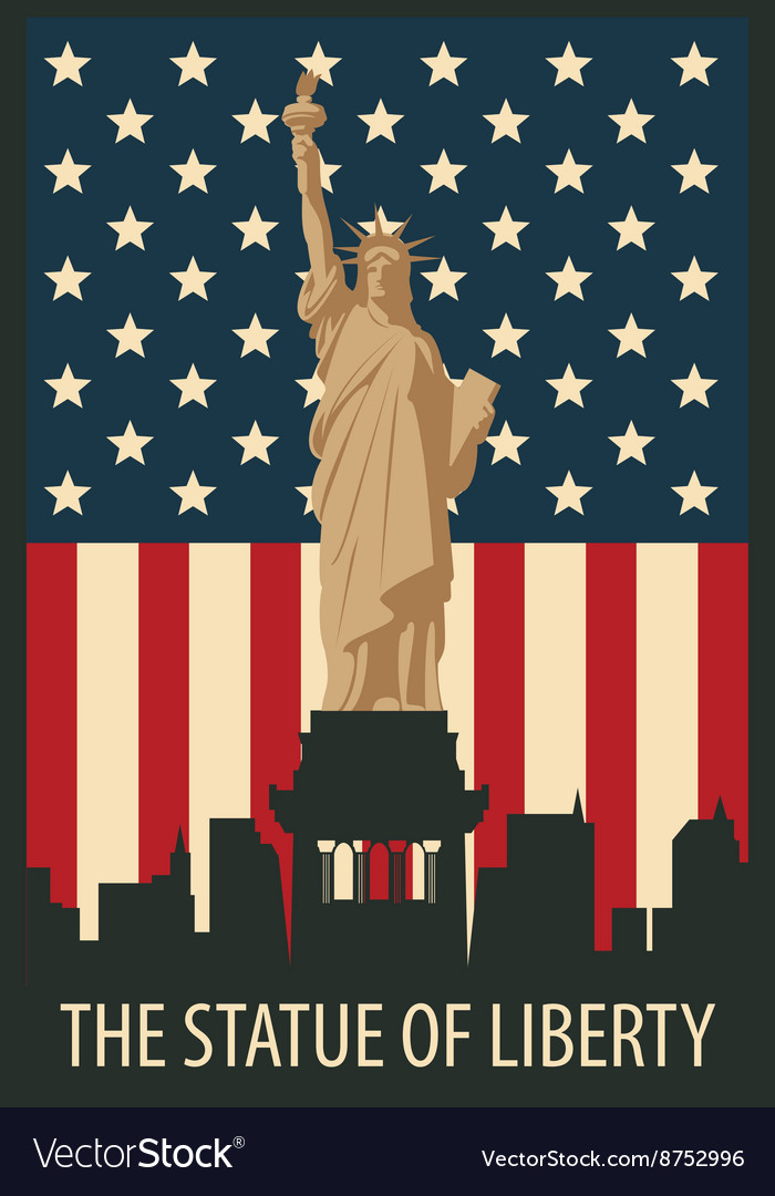 Statue of liberty in new york Royalty Free Vector Image