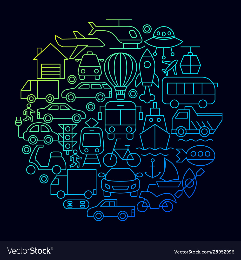 Transport line icon circle concept vector image Transport line icon circle concept