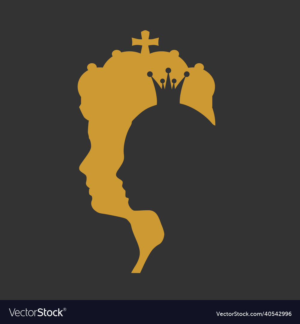 King and Queen with Crown, Couple Illustration, Vector. King with Beard  Silhouette, Queen with Lipstick Silhouette Isolated Stock Vector -  Illustration of princess, typography: 201338478