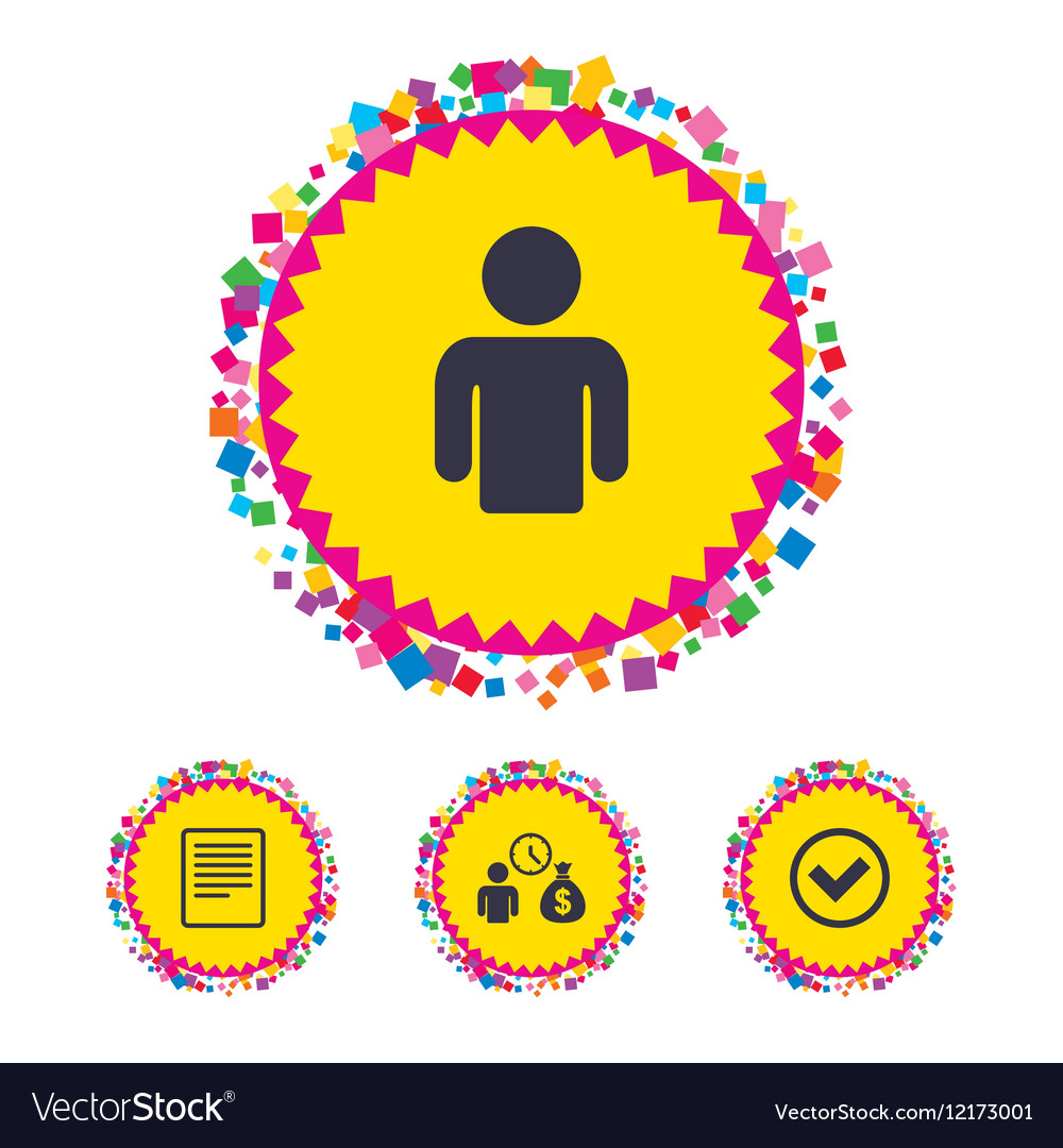 Bank loans icons Fill document and get money Vector Image