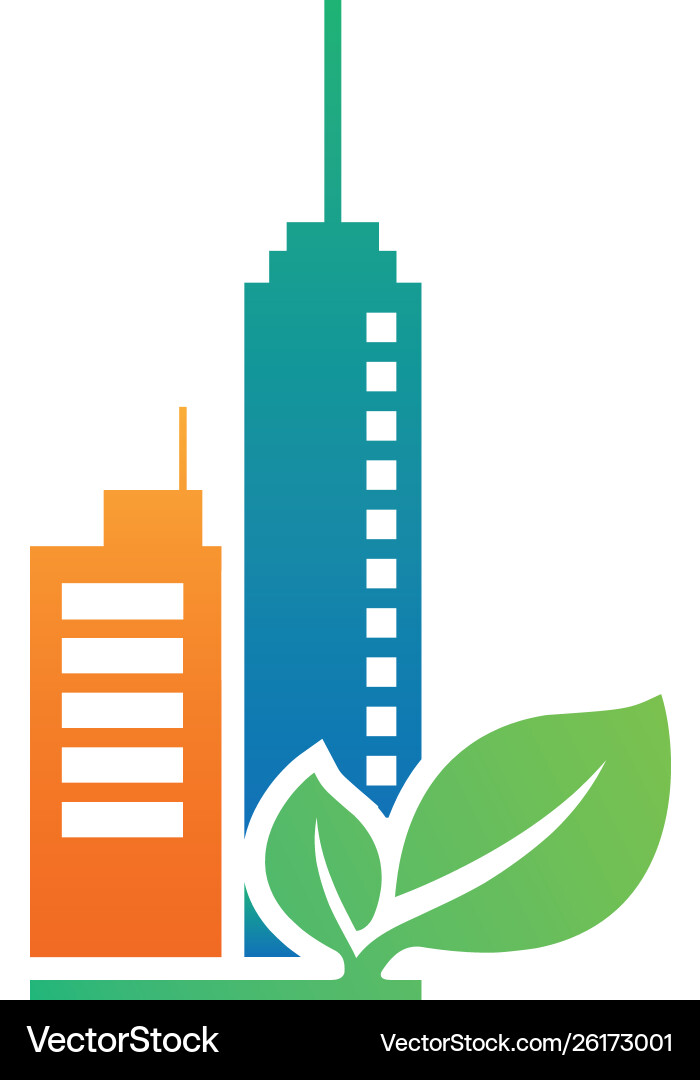 Building leaf logo template Royalty Free Vector Image