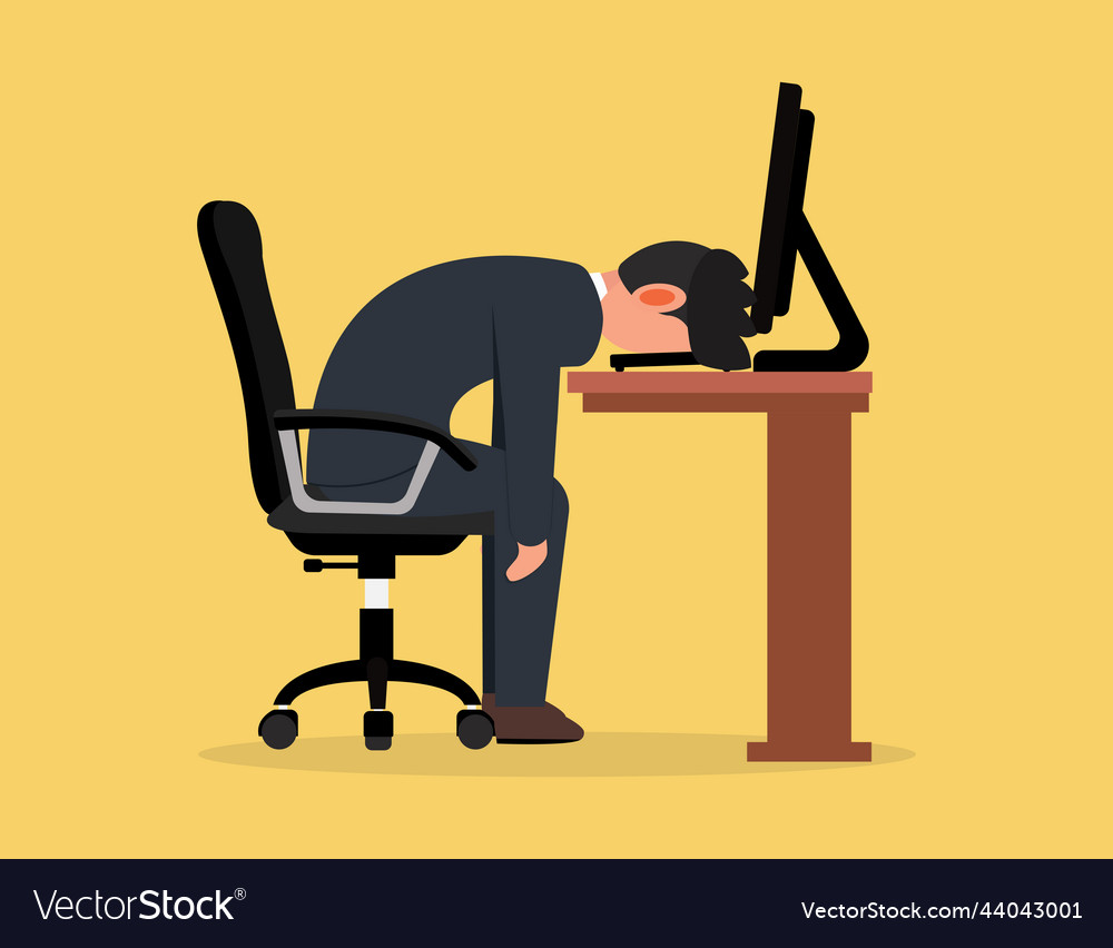 Exhausted sick tired businessman in office Vector Image