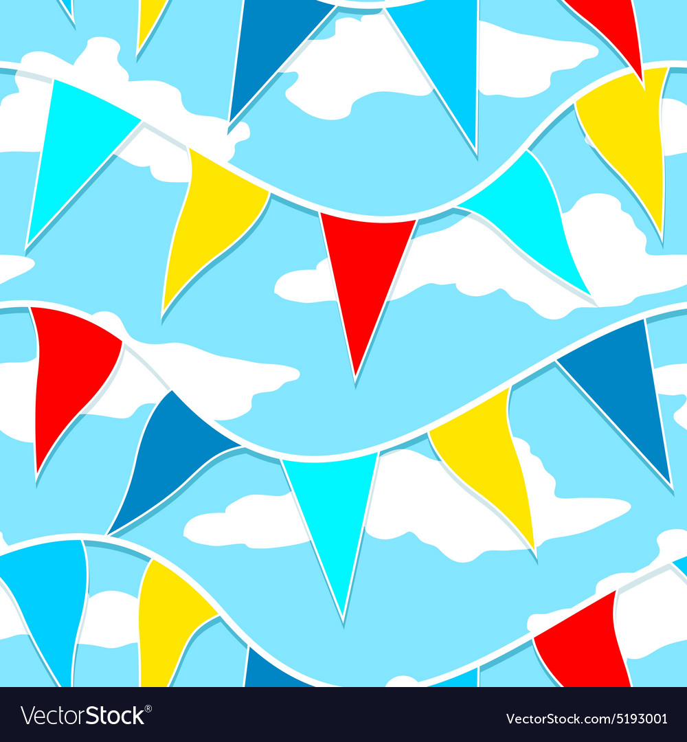 Flags hanging on a rope seamless pattern Vector Image
