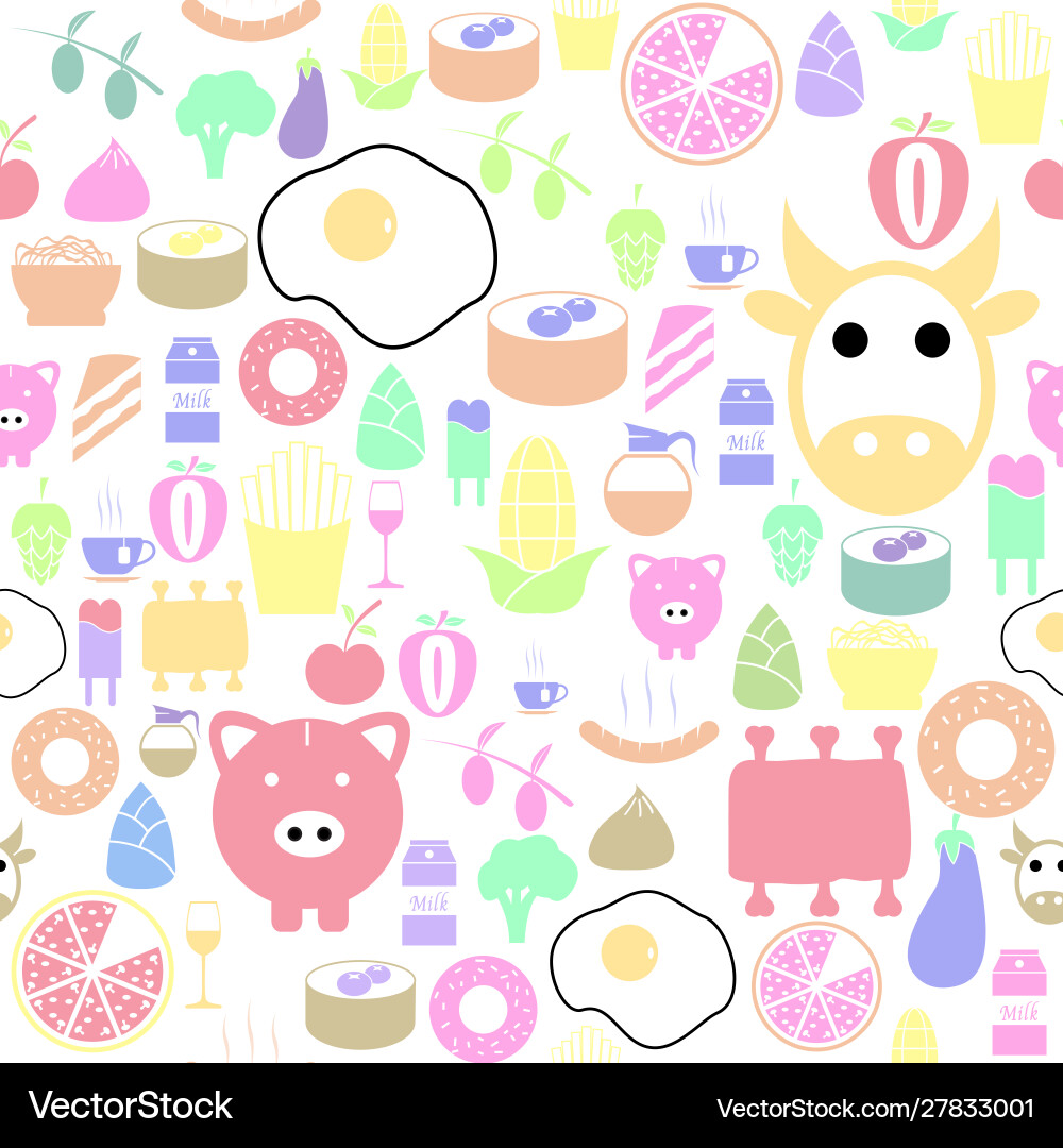 Food seamless pattern background icon Royalty Free Vector