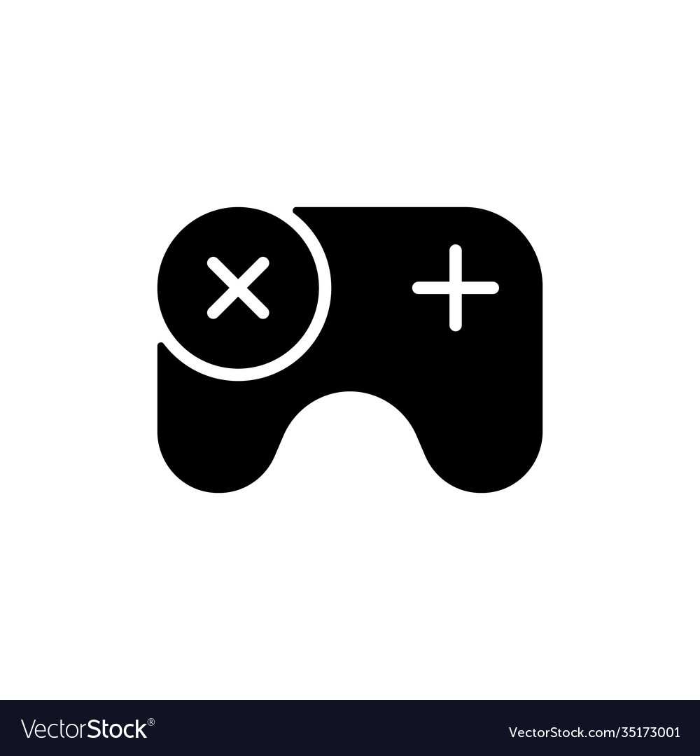 Games app black glyph icon Royalty Free Vector Image